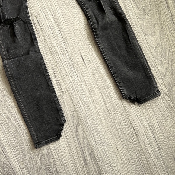 Abercrombie & Fitch | Ripped High Rise Super Skinny Ankle Jeans - Black Wash 23R - Picture 5 of 6